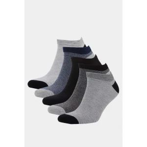 Defacto F5269AXKR1 Çok Renkli Erkek Çizgili Dikişsiz 5li Bambu Patik Çorap