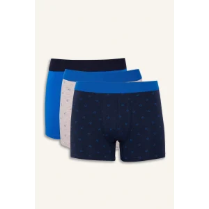 Defacto G4673AXBE103 Mavi Regular Fit Baskılı 3lü Boxer