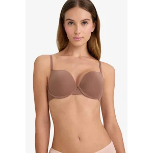 Defacto Z3350AZBN307 Kahve Push Up Micro Kaplı Yarım Dolgulu Balenli Tişört Bra