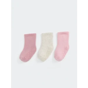 LCW baby Pembe Basic Kız Bebek Soket Çorap 3lü
