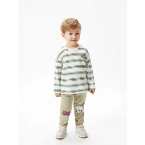 LCW Kids Yeşil Beli Lastikli Nakışlı Erkek Bebek Jogger Eşofman Altı