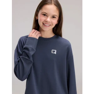 LCW Kids Antrasit Bisiklet Yaka Kız Çocuk Sweatshirt