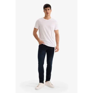 Defacto G3229AXNM83 İndigo Pedro Slim Fit Dar Kalıp Normal Bel Dar Paça Jean Pantolon