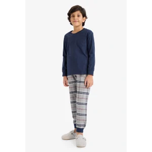 Defacto F1005A8NV135 Lacivert Erkek Çocuk Regular Fit Flanel 2li Pijama Takımı