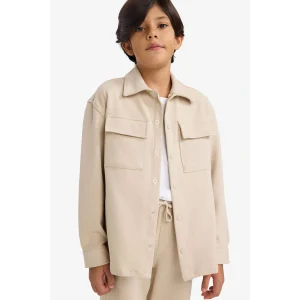 Defacto G3750A8BG359 Bej Erkek Çocuk Polo Yaka Ceket