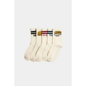 Defacto F4721A8WT1 Beyaz Erkek Çocuk 5li Pamuklu Uzun Çorap