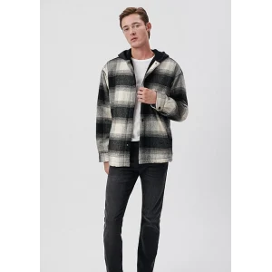 0110281-85637 KAPÜŞONLU KARELİ CEKET