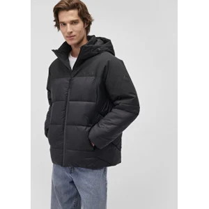 0110464-900 Kapüşonlu Siyah Şişme Mont