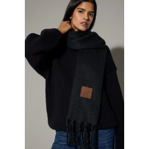 Defacto F3427AXBK26 Siyah Kadın Dokuma Etiketli Atkı