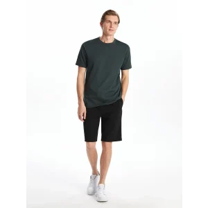 LCWAIKIKI Classic Siyah Standart Kalıp Pike Erkek Şort