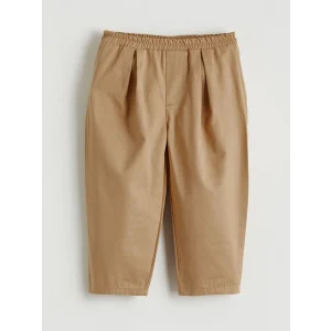 LCW baby Bej Beli Lastikli Pileli Erkek Bebek Pantolon