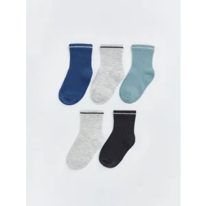LCW baby Mavi Basic Erkek Bebek Soket Çorap 5li