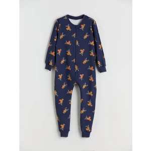 LC WAIKIKI Lacivert Bisiklet Yaka Baskılı Erkek Çocuk Tulum