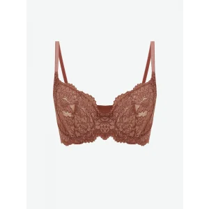 LCW DREAM Kahverengi Balenli Dolgusuz Dantelli Tişört Sütyen