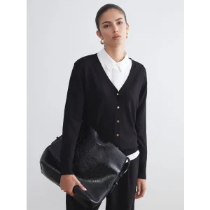 LCWAIKIKI Classic Siyah V Yaka Kadın Triko Hırka