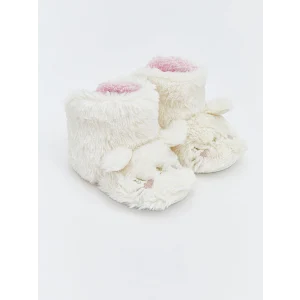 LCW STEPS Ekru Tavşan Figürlü Pelüş Kız Bebek Panduf