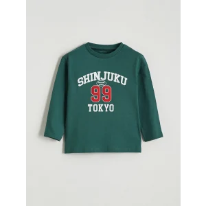 LCW baby Yeşil Tokyo Baskılı Erkek Bebek Tişört