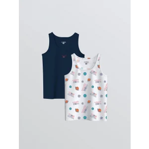 LCW Kids Beyaz Bisiklet Yaka Erkek Çocuk Atlet 2li