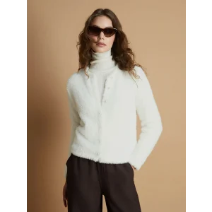 LCW Modest Ekru Bisiklet Yaka Kadın Triko Hırka