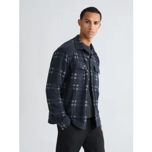 LCW Vision Antrasit Regular Fit Uzun Kollu Ekose Erkek Gömlek Ceket