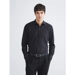 LCW BUSINESS Siyah Regular Fit Uzun Kollu Erkek Gömlek