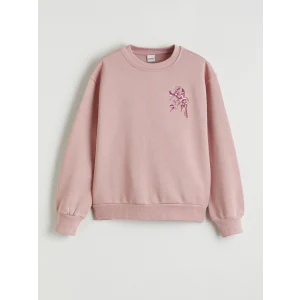 LCW Kids Pembe Baskılı Kız Çocuk Kalın Sweatshirt