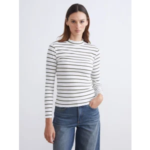 LCW Modest Yeşil Dik Yaka Çizgili Kadın Body