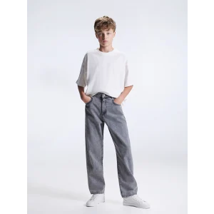 LCW Kids Gri Loose Fit Erkek Çocuk Jean Pantolon