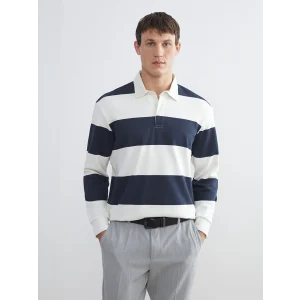 LCW Vision Lacivert Polo Yaka Erkek Sweatshirt