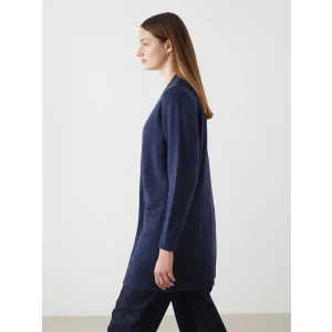 LCWAIKIKI Classic İndigo Şal Yaka Kadın Triko Hırka