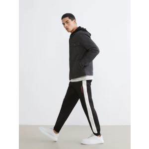 XSIDE Siyah Beli Lastikli Baskılı Erkek Jogger Eşofman Altı