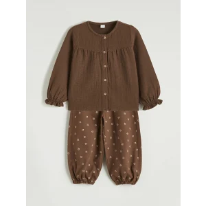 LCW Kids Kahverengi Kız Çocuk Bluz ve Jogger Pantolon 2li