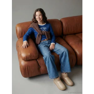 LCW Kids İndigo Wideleg Kız Çocuk Jean Pantolon