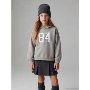 LCW Kids Gri Kapüşonlu Kız Çocuk Elbise