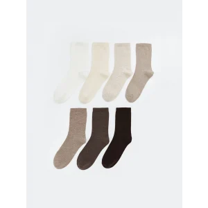 LCW DREAM Ekru Kadın Düz Soket Çorap 7li