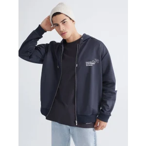 XSIDE Antrasit Kapüşonlu Uzun Kollu Erkek Fermuarlı Sweatshirt