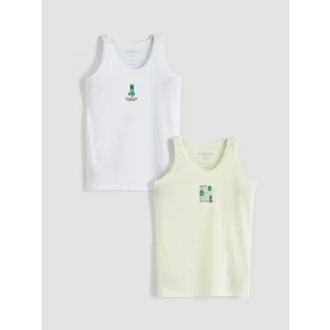 LCW Kids Beyaz Minecraft Baskılı Erkek Çocuk Atlet 2li