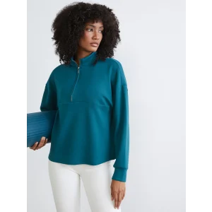 KOOR SPORT Petrol Dik Yaka Kadın Sweatshirt