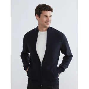 LCWAIKIKI Classic Lacivert Standart Kalıp Dik Yaka Erkek Triko Hırka