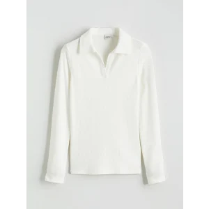 LCW Kids Ekru Polo Yaka Kız Çocuk Tişört