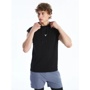 XSIDE ACTIVE Siyah Kapüşonlu Erkek Kolsuz Tişört