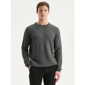 LCW Vision Antrasit Bisiklet Yaka Kareli Erkek Triko Kazak