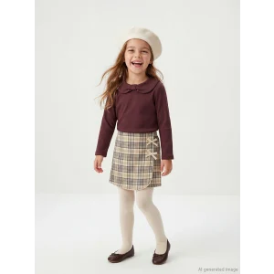 LCW Kids Kahverengi Bebe Yaka Kız Çocuk Takım 3lü