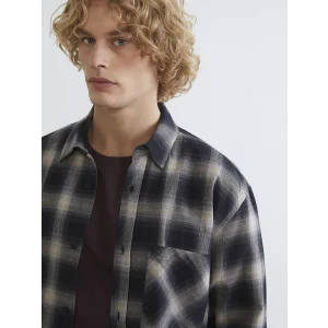 XSIDE Kahverengi Rahat Kalıp Ekose Erkek Gömlek Ceket