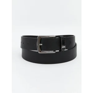 LCW ACCESSORIES Siyah Deri Görünümlü Erkek Kemer