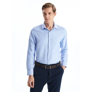 LCW BUSINESS Mavi Slim Fit Uzun Kollu Oxford Erkek Gömlek