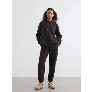 KOOR SPORT Kahverengi Beli Lastikli Kadın Kalın Jogger Eşofman Altı