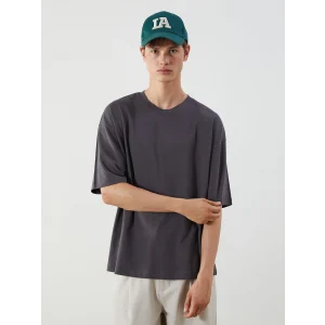 XSIDE Gri Bisiklet Yaka Penye Erkek Tişört