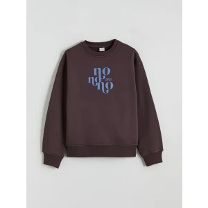 LCW Kids Mürdüm Bisiklet Yaka Baskılı Kız Çocuk Kalın Sweatshirt