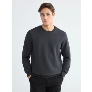 LCWAIKIKI Classic Antrasit Bisiklet Yaka Erkek Sweatshirt